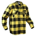 thumbnail image 2 of Rothco Extra Heavyweight Buffalo Plaid Flannel Shirt, Yellow Plaid, 3XL, 2 of 7