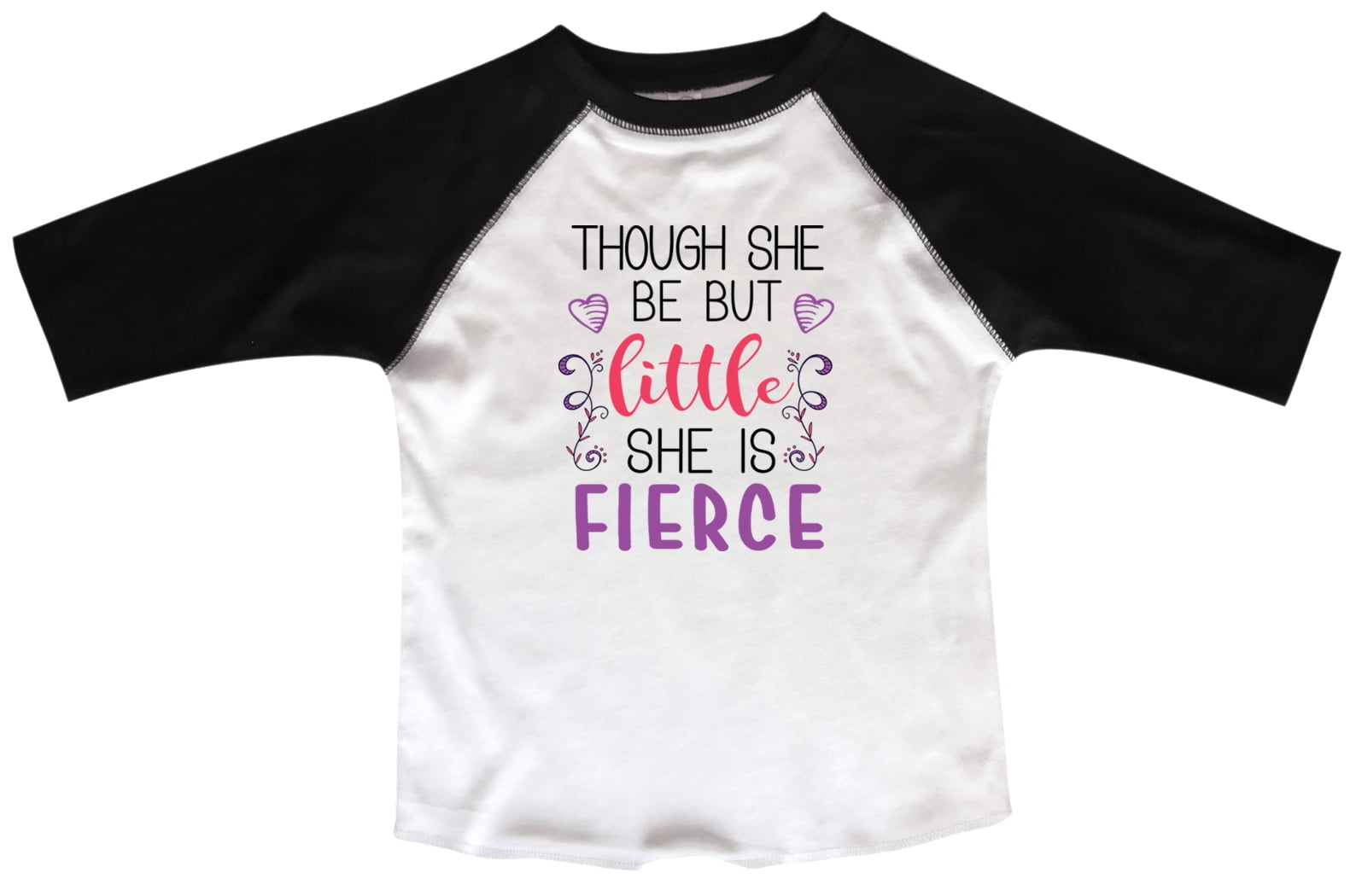 she is FIERCE/" Baby Girls T shirt Neon Pink American /"though she be but little