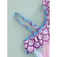 thumbnail image 6 of Kiapeise Toddler Girls One Piece Bikini Fish Scale Ruffle Straps Letter Print Swimsuit, 6 of 8