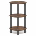 thumbnail image 6 of Furinno Turn-N-Tube 3-Tier Oval Side Table, Rustic Brown End Table, Night Stand, Bedside Table for Living Room, Bedroom, Amber Oak/Black, 6 of 6
