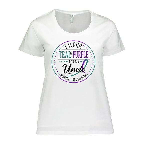Inktastic Suicide Prevention- I Wear Teal and Purple for My Uncle Women's Plus Size T-Shirt