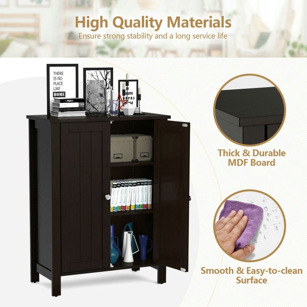 Finihen Bathroom Storage Cabinet, Bathroom Floor Cabinet, 2-Door Bathroom Floor Storage Cabinet Space Saver Organizer, for Bathroom, Living Room, Bedroom, Kitchen, Brown Finihen Bathroom Storage Cabinet, Bathroom Floor Cabinet, 2-Door Bathroom Floor Storage Cabinet Space Saver Organizer, for Bathroom, Living Room, Bedroom, Kitchen, Brown