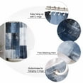 thumbnail image 3 of Navy Blue Grey Shower Curtain, 48" x 72", Abstract Painting Art Modern Graffiti Geometric Waterproof Bathroom Curtain Washable Shower Curtain Set with 12 Hooks, 3 of 6