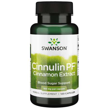 Swanson Cinnulin PF Cinnamon Extract - Herbal Supplement Promoting Blood Sugar Support - Helps Maintain Glucose Levels Already Within the Normal Range - (120 Capsules, 150mg Each)