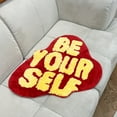 thumbnail image 5 of LAKEA Be Your Self Shape Tufted Rug Room Anti-Slip Trippy Bedroom Handmade Flocking Rug Carpet Living Room Entrance Rug Home Decor, 5 of 15