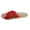 Red, variant on Women's Slide Sandals Fashion Women Casual Round Head Woven Flaxcomfy Sandals Flat Bottom Beach Casual Shoes Red US Size 10