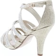 thumbnail image 3 of Delicious Women's peep toe rhinestone glitter crossing strap dance sandals, 3 of 7