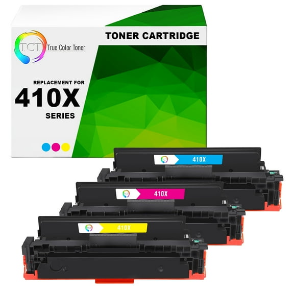 TCT 410X Color Toner Cartridge 3 Pack - Premium Compatible Replacement for 410X CF411X CF412X CF413X High Yield