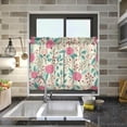thumbnail image 7 of Floral Kitchen Curtains 2 Panels UV Protected Tier Curtains, Half Window Curtains Kitchen Tiers for Guest Room Bathroom Sink Laundry Room Basement,36 x 27 Inch, 7 of 7