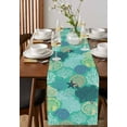 thumbnail image 2 of Table Runners 60 Inches Long Dress Scarves, Aqua Gray Shell Coral Farmhouse Kitchen/Dining Table Runner, Small Coffee Tablerunners, Coastal Summer Beach Nautical Ocean 13x60 Inch, 2 of 7