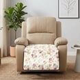 thumbnail image 4 of ZIATUBLES Pastel Floral Print Recliner Chair Cover, Anti-Slip Quilted Polyester Recliner Slipcover, Washable Pets Friendly Furniture Protector for Most Standard Recliners, 4 of 8