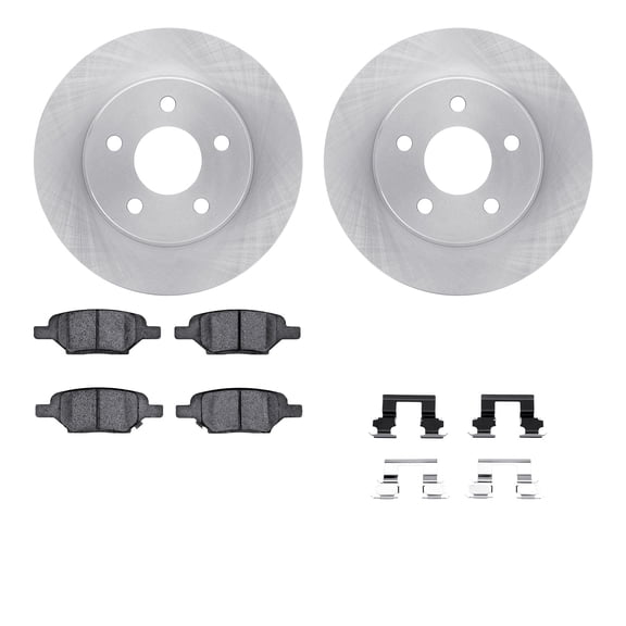 Dynamic Friction Company Rear Brake Rotors with 5000 Advanced Brake Pads includes Hardware 6512-53031