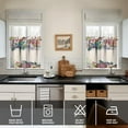 thumbnail image 3 of Little Birds and Flowers 3-Piece Kitchen Curtains Set Kitchen Curtains Sets with Valance for Windows Rod Pocket Machine Washable Kitchen Decor Decorations (54"x18"+2x27.5"x24"), 3 of 6