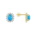 thumbnail image 2 of RYLOS Women's Yellow Gold Plated Silver Birthstone Set: Ring, Earring & Pendant Necklace. Gemstone & Diamonds, 6X4MM Turquoise december Birthstone. Perfectly Matching Friendship Jewelry Size 5, 2 of 9