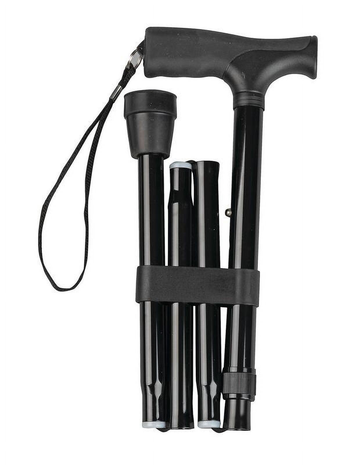 Thera|Care Adjustable Folding Walking Cane | 300 lbs Capacity | Sturdy, Lightweight Aluminum | Pouch