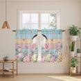 thumbnail image 2 of Easter Kitchen Curtains 45 Inch Length, Colorful Wooden Grain Easter Bunny Eggs Farmhouse Flower Tiers Curtains for Bathroom Bedroom Cafe, Light Filtering Window Treatment Drapes 2 Panels 42"Wx45"L, 2 of 8