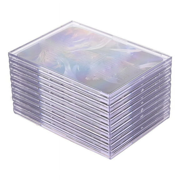 10 Hard Plastic Card Protector Clear Card Brick 2 Display Stand
