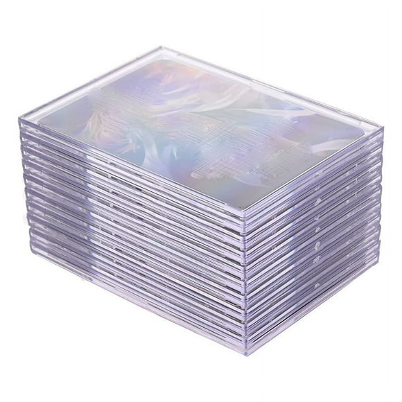 Cards Sleeves Top Loaders 10 Hard Plastic Card Protector Clear Card Brick + 2 DispXL18201