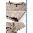 thumbnail image 4 of Qiyinn Men Summer Short Sleeve T Shirt Slim Fit Crew Neck Solid Color with Vertical Texture Casual Breathable Top for Young Adults, 4 of 8