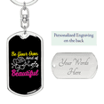 thumbnail image 2 of Be Your Own Kind Mom Stainless Steel or 18k Gold Premium Swivel Dog Tag Keychain, 2 of 16