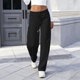 thumbnail image 4 of MaFYtyTPR Sweatpants for Women Women's Fashion Solid Color Elastic Waist Adjustable Drawstring Pocket Baggy Long Pants A-Black L, 4 of 5