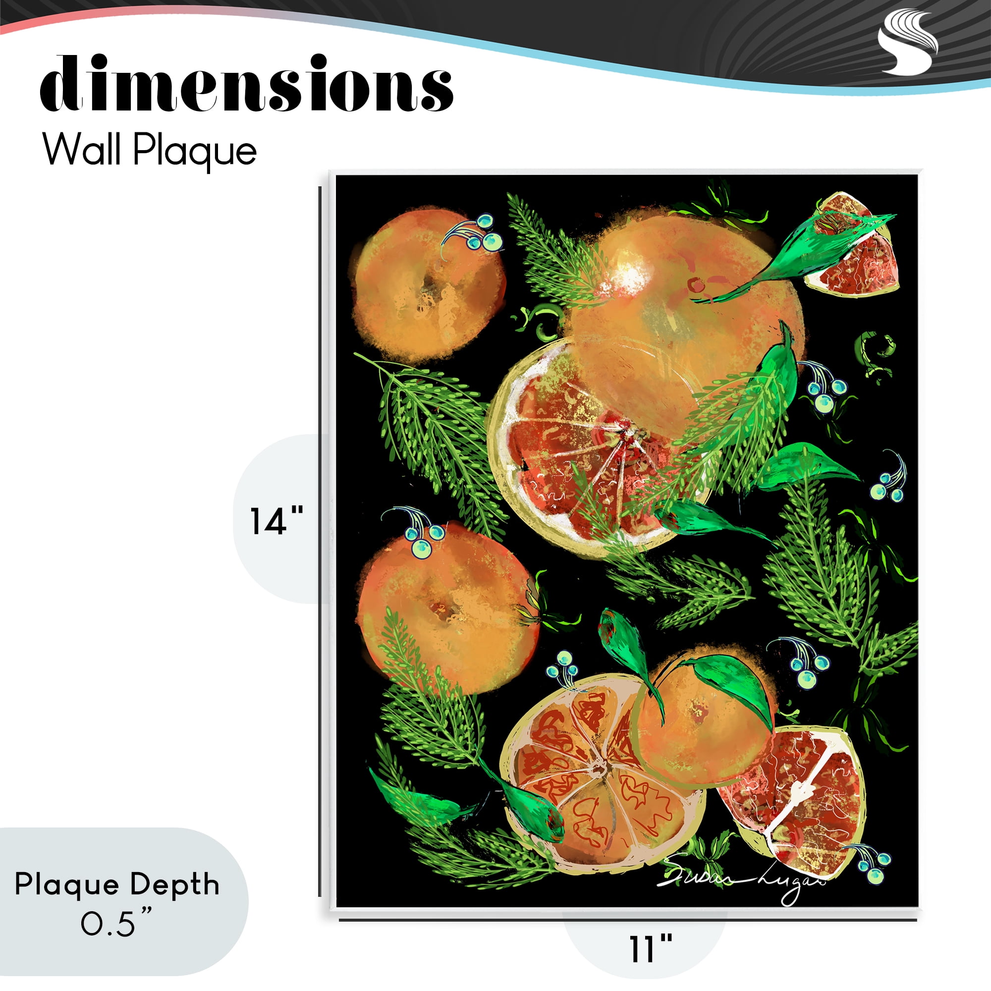 Stupell Industries Grapefruit & Ferns Medley Wall Plaque Art, design by Susan Lugar