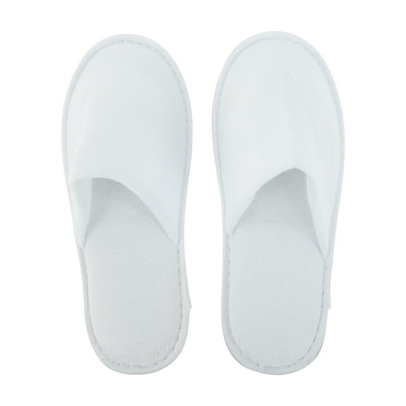 Unique Bargains 1 Pair Disposable Slippers Foldable White Fleece Men's Slippers Hotel Slippers for Family White