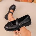 thumbnail image 5 of Samdudou Mary Janes Shoes for Women Closed Toe Round Front Sweet Bowknot Decor Adjustable Buckle Strap Chunky Sole Preppy Style Casual School Walking Everyday Footwear, 5 of 9