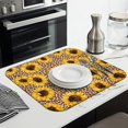thumbnail image 3 of Sunflower Design Dish Drying Mat, 16x18 Microfiber Floral Pad for Kitchen Counter or Sink Area, Foldable and Absorbent Rack Mat, 3 of 6