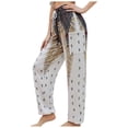 thumbnail image 1 of WILLBEST Pantalones Casuales elegantes para Mujer, Pantalones Harén de Cintura Elástica a La Moda con Bolsillo, Pantalones Holgados y Cómodos con Estampado para Uso Diario. Mediana, 1 of 6