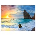 thumbnail image 2 of Matin Vibrant Mer avec Soleil Jaune - Impression sur Toile, 2 of 3