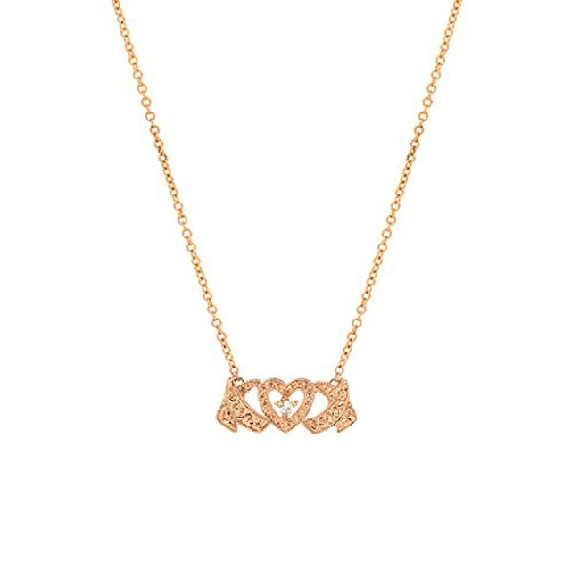 Collier XO 14 Carats Or Rose et Diamant, 18 Pouces