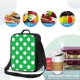 thumbnail image 4 of Fotbe Green And White Polka Dot Lonchera Bolsa de Almuerzo para Hombres y Mujeres, Lonchera de Gran Capacidad, Bolsa de Almuerzo Reutilizable, Bolsa Térmica Aislante, 4 of 7