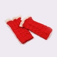thumbnail image 4 of Fgnfyis Knitted Fingerless Gloves for Women with Pretty Floral Lace Design Winter Warmth Arm Sleeves and Casual Style Red, 4 of 4