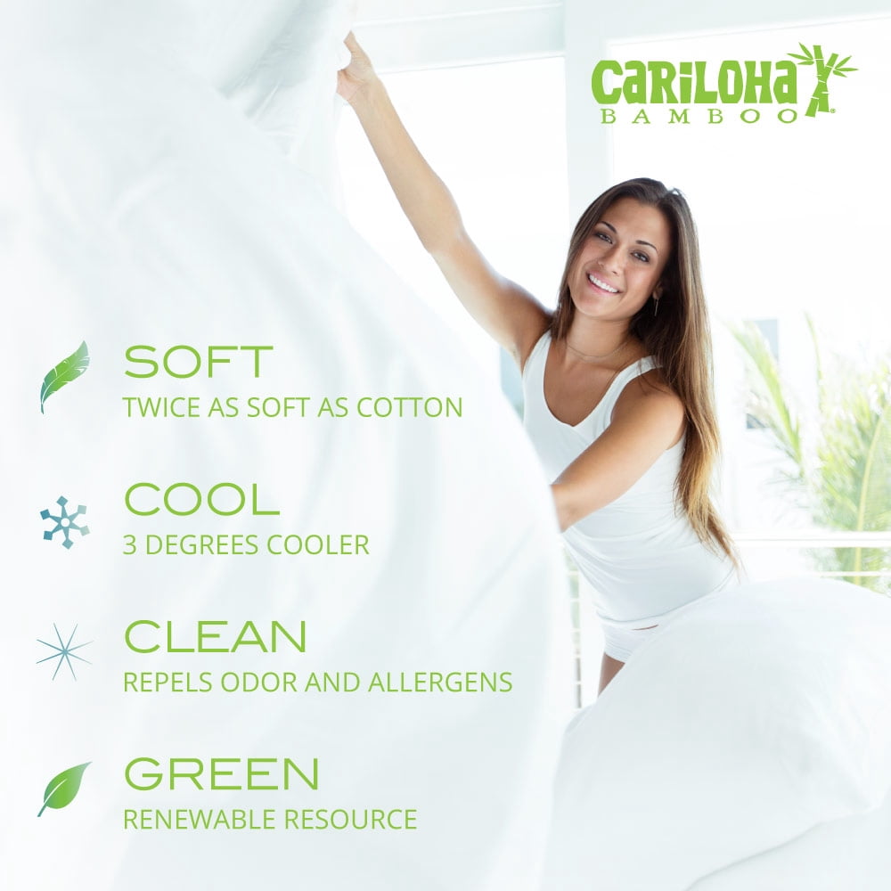 Cariloha Resort Bamboo Viscose 4-Piece Bed Sheet Set - Cooling, Odor-Resistant, Sustainable, Hypoallergenic, Soft and Durable - Flat and Fitted Sheets and Two Pillowcases - Queen - Harbor Gray