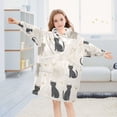 thumbnail image 5 of FORMRS Wearable Blanket Hoodie with Sleeves for Kids Cozy Flannel Sweatshirt, Black Cute Cats, 5 of 7