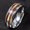 Silver Bottom, variant on Womens Rose Gold Wood Grain Stainless Steel Ring Geometric Design Trendy Elegant Titanium Steel Jewelry Gift Chic