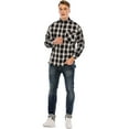 thumbnail image 7 of LELINTA 2 Pack Men's Long Sleeve Plaid Shirt Flannel Plaid Shirt Mens Button Down Shirt Workshirt  Black Red Blue, 7 of 7
