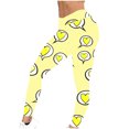 thumbnail image 6 of QQAMB Womens Leggings Valentine's Day Heart Printed Sport Fitness High Waisted Elastic Waisted Yoga Pants Yellow 2XL, 6 of 7