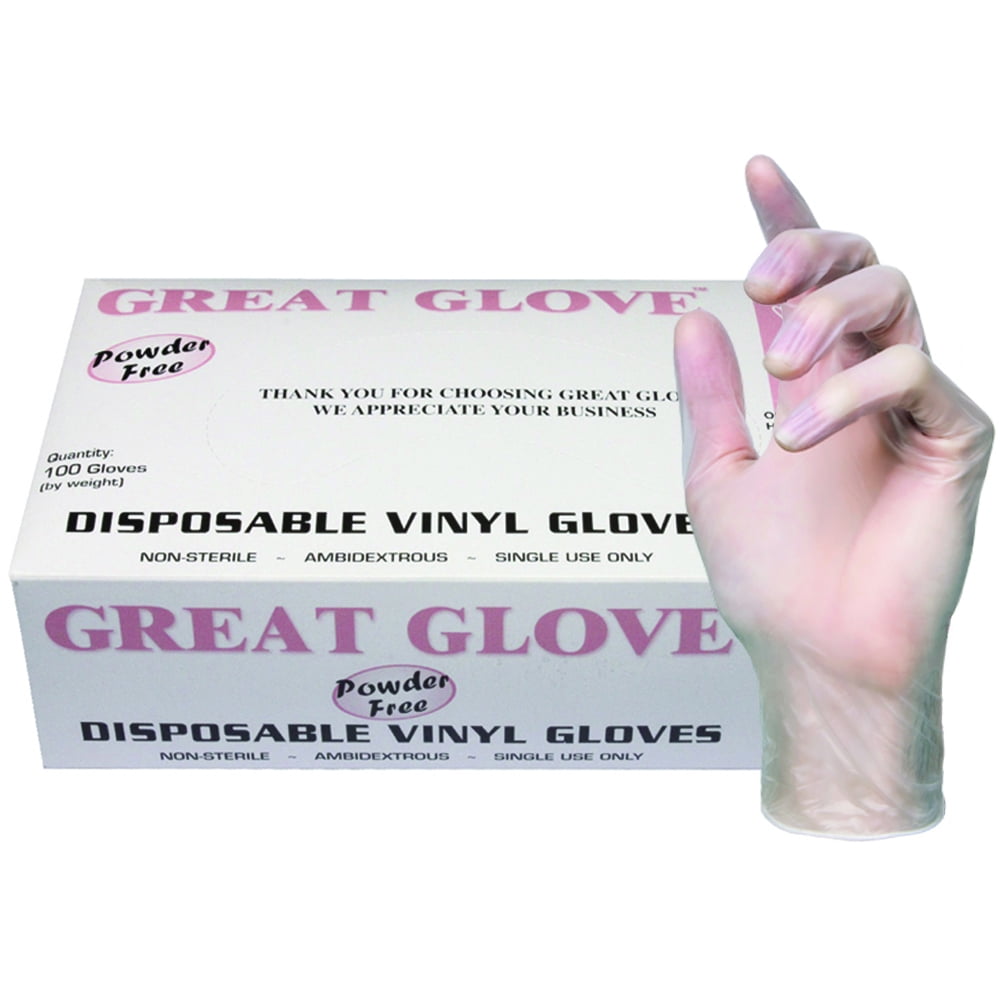 Great Glove Industrial Grade Vinyl Disposable Gloves, NM70010-M-BX, (Pack of 100)