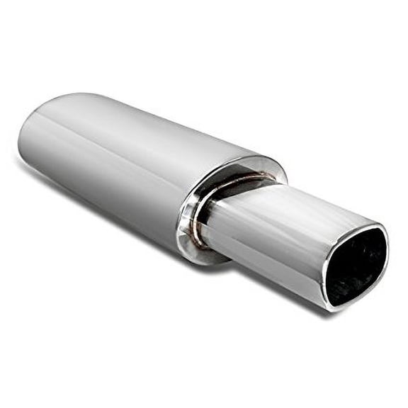 Spec-D Tuning MF-RS361 Stainless Stetel Oval Style Muffler Without Silencer