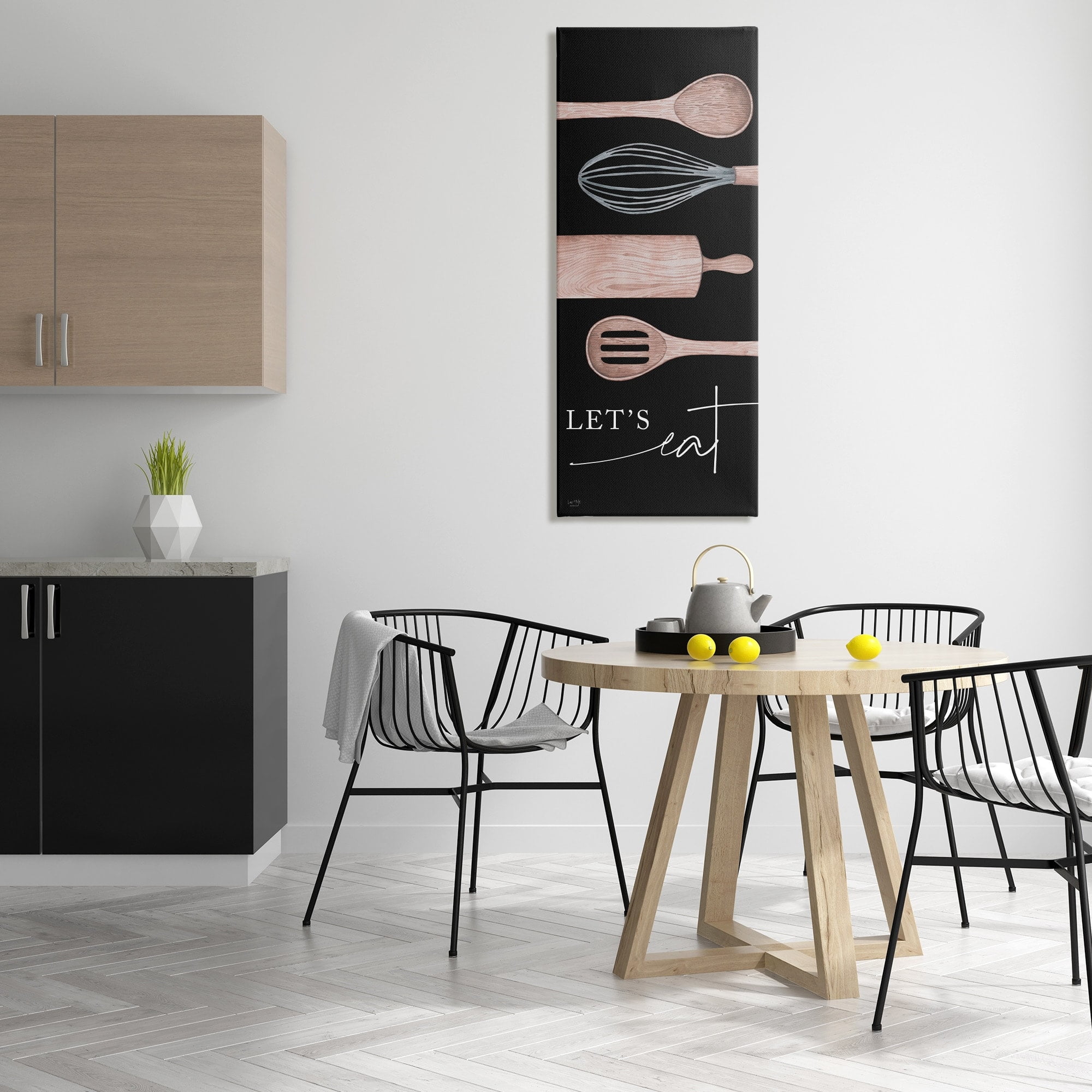 Stupell Industries Let's Eat Varied Kitchen Cooking Utensil Phrase Graphic Art Gallery Wrapped Canvas Print Wall Art, Design by Lux + Me Designs