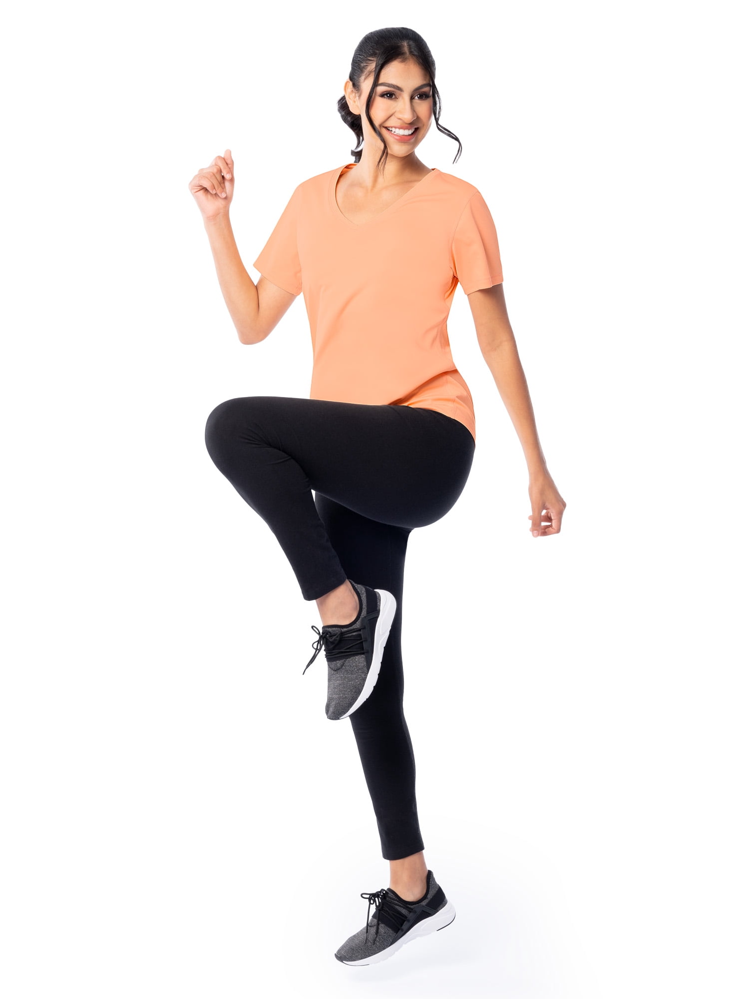 Athletic Works Women's and Women's Plus Core Active Short Sleeve V-Neck T-Shirt, Sizes XS-4X