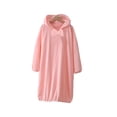 thumbnail image 4 of Blmnix Sleepshirts Moo Moos for Women Nightgown Flannel Nightgowns Moomoo Nightgowns Nightshirt Long Sleeve Hooded Knee Length Pink Sleep Dress for Women,Free Size, 4 of 5