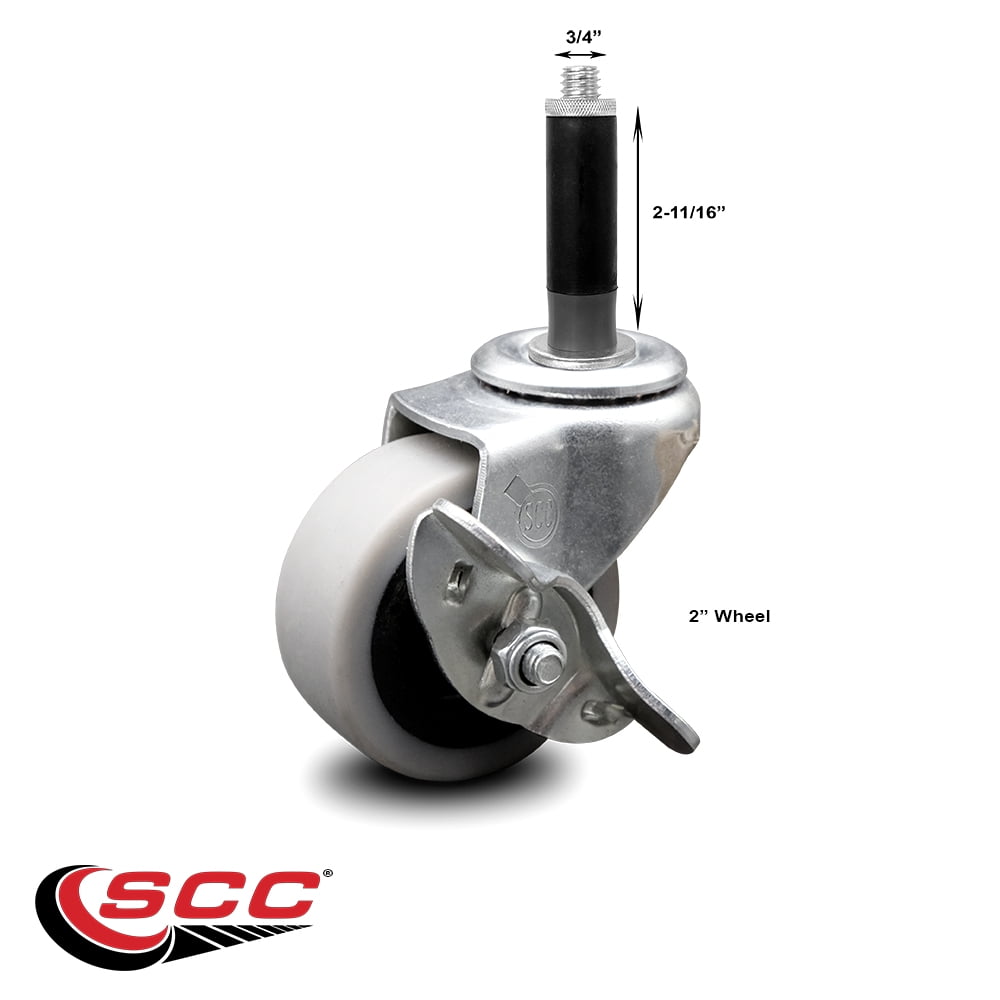 Service Caster 2 Inch Swivel Thermoplastic Rubber Caster and 3/4