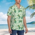thumbnail image 5 of Daiia Cute Dinosaurs in Space Hawaiian Shirt for Men Gentle Cotton Regular Short Sleeve Casual-X-Large, 5 of 9
