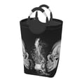 thumbnail image 1 of XMXT Large Collapsible Laundry Hamper, Water Fire Skull Print Laundry Basket with Aluminum Handle, 50L, 1 of 7