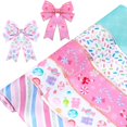 thumbnail image 1 of 5 rollos de cintas alambradas navideñas en colores pastel de Hahafelt, 6,35 cm de ancho, 1 of 7