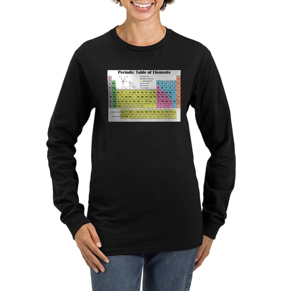 CafePress - Periodic Table Of Elements Women's Long Sleeve Dar - Women's Long Sleeve Graphic Tee Casual Fit