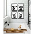 thumbnail image 2 of Funny Animal 8x10in Black Framed Wall Art Prints Guest Toilet Room Decor Cute Bathroom Signs Rustic Canvas Painting Farmhouse Artwork, 2 of 5
